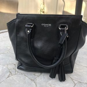 Coach purse with fringe tassel